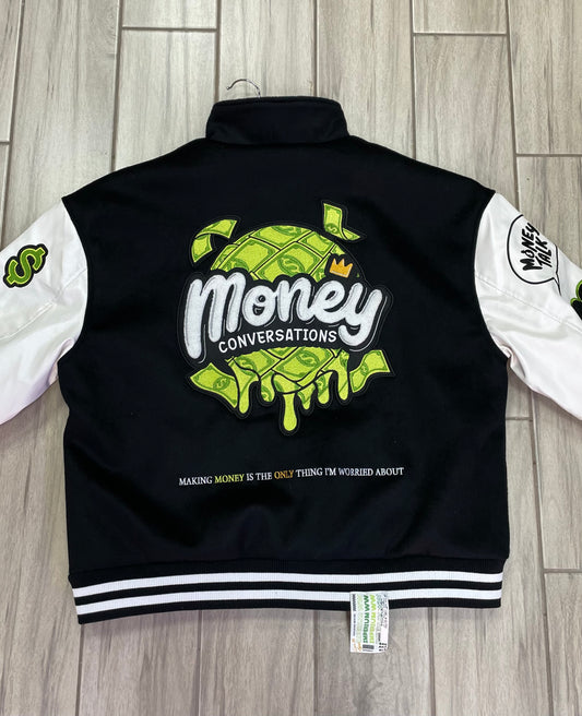 “NEW” Money Conversation Varsity Jacket