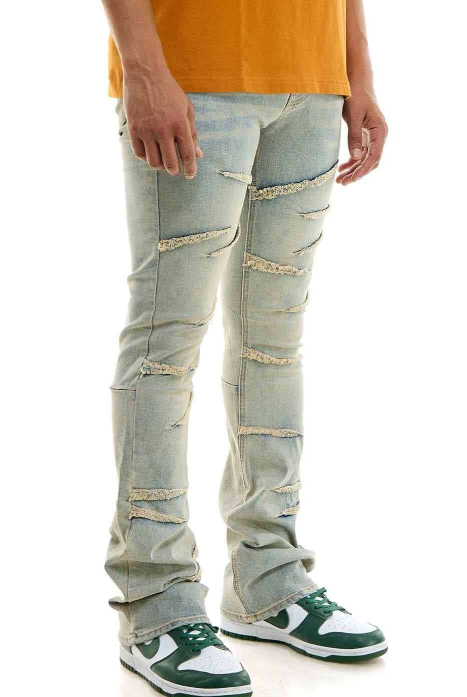 “NEW” KDNK Tigris Stacked Flare Jeans