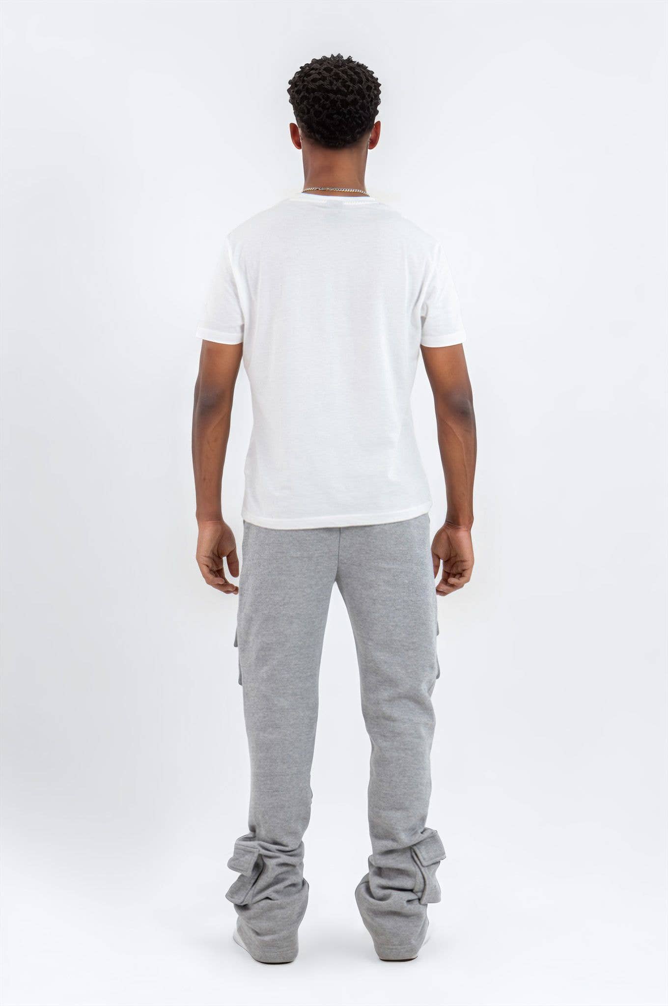 Gray 6 Pocket Stacked Flare Sweats