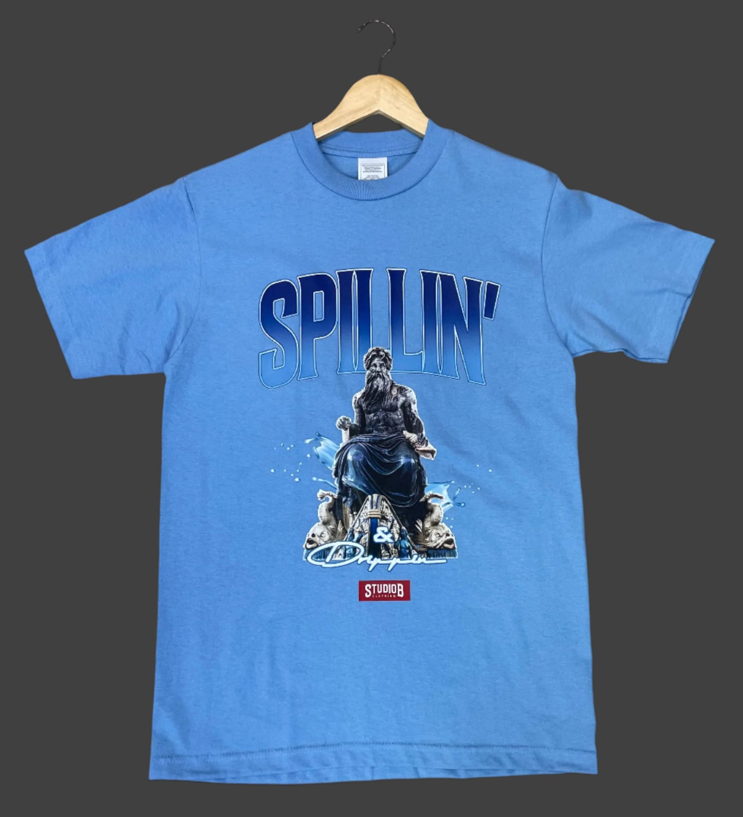 “NEW” Studio B Spillin & Dripping Tee (Lt Blue)